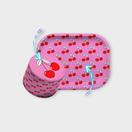 Cherry Pink Rolling Tray + Grinder