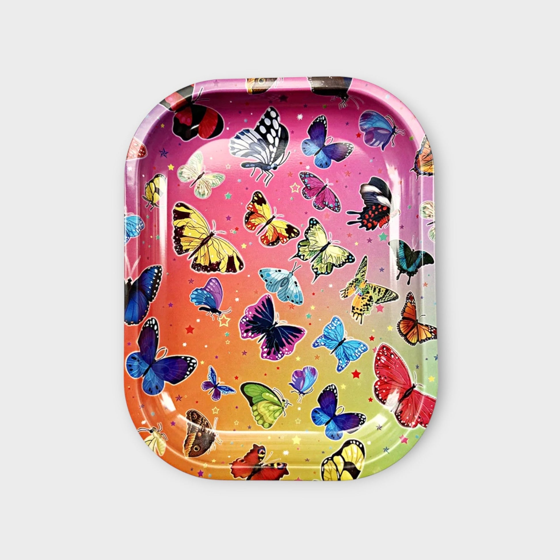 Colorful Butterflies Rolling Tray