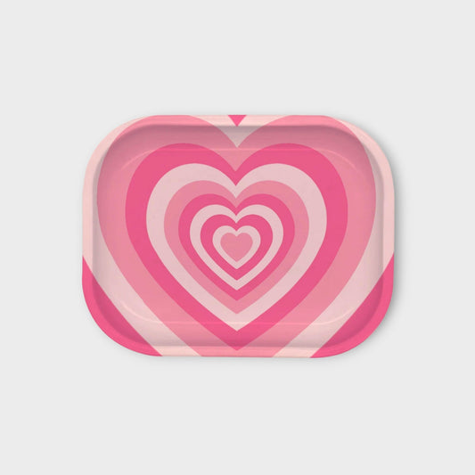 Pink Heart Rolling Tray